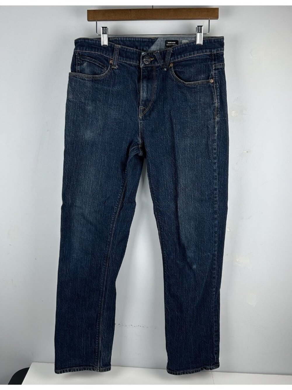 Volcom Kinkade Regular Straight Leg Blue Denim Jeans Mens Size 32 x 30